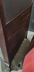 Antique Oak Victorian Bow Glass China Cabinet Curio