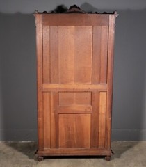 71″ Tall Antique French Solid Walnut Wood Highly Carved Renaissance Cabinet