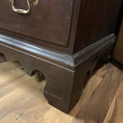 VTG 1950s Link Taylor Hand Carved Solid Mahogany Wood 9 Drawer Chest On Chest