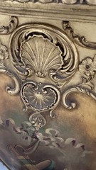 Gilt & Vernis Martin – Marble Top Bombay French Design Commode 41” X 27” X 17”