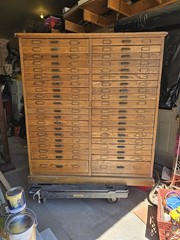 Antique Oak Map Case