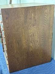 Antique oak general store collectors cabinet 8 drawer table top 1800s country