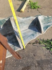 Vintage Antique Chippy Paint 3 Tier Carved Corner Shelf Cabinet Curio