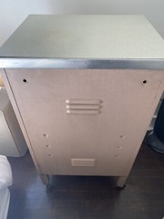 Vintage Simmons Metal Medical Cabinet on Wheels