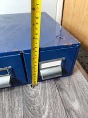 Vintage Metal 2 Drawer Index Card File Cabinet, Unbranded, Shabby Paint blue