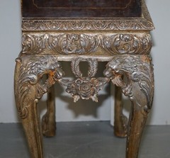 1840 ITALAIN VENETIAN CABINET ON STAND POLYCHROME PAINTED & LION HEADS CARVINGS