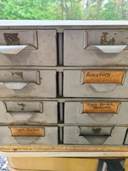 Vintage File Cabinet Ledger Catalog Industrial Drawer Storage Gray 24 Drawers