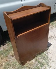 Solid Walnut Bookshelf / Fold Down Desk by Davis (DR2)