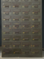 Large Antique Wood Drawer Cabinet Set
