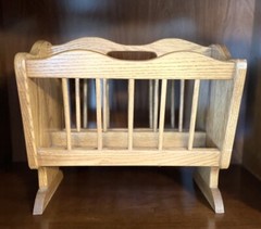 Mid Century Solid Oak Magazine Racked Great Condition Wood Double Sided