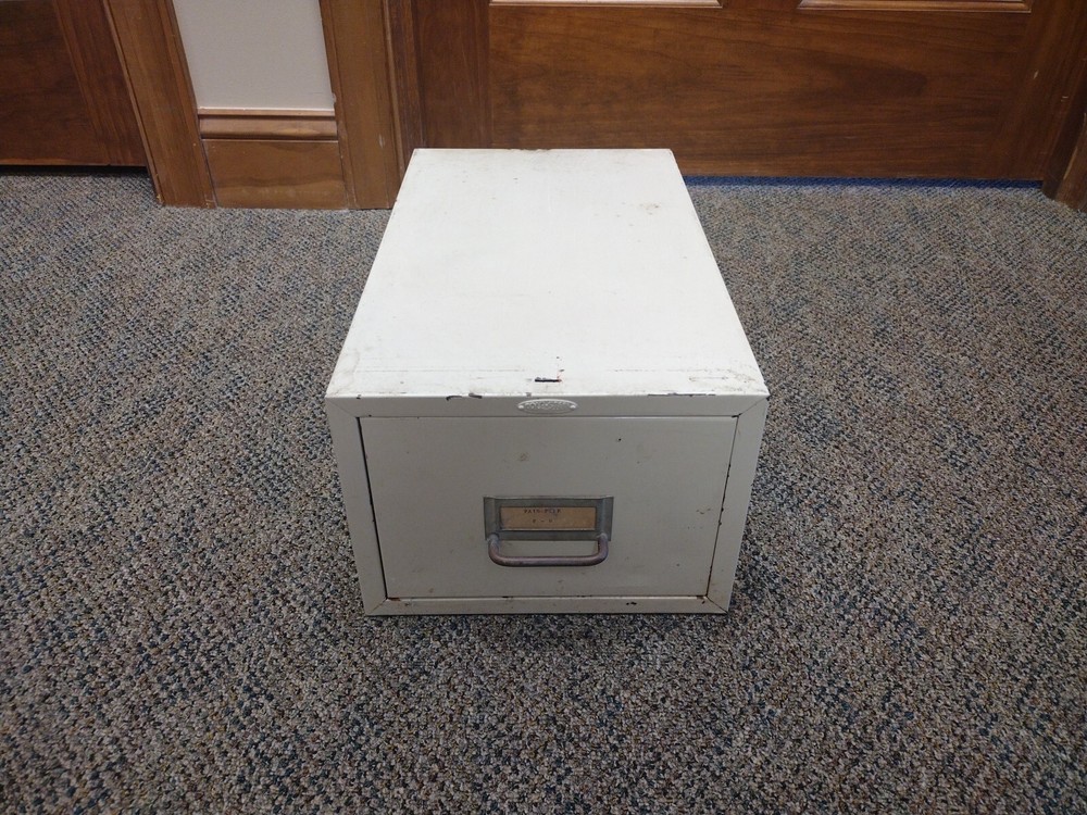 Vintage Cole Steel Index Card File Cabinet, Single Drawer, Industrial Equipment