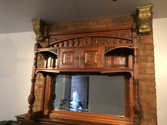 MANTLE HUTCH – SIDEBOARD WITH MIRROR AND STORAGE CABINETS