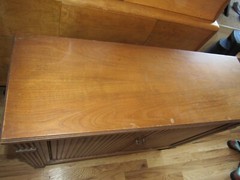 Baker Furniture console cabinet w tambour doors Mid Century