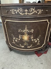 2 Maitland Smith Neoclassical Demilune Chiffonier Cabinet Commode Console Tables