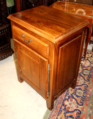 French Antique Chestnut Cabinet with One Door & One Drawer