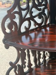 Antique Victorian Rosewood corner cabinet cupboard whatnot 1860 carved pierced