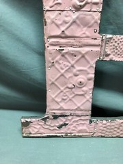 Decorative Salvage Tin Ceiling 16″ Patchwork Pink Metal VTG Letter B 1788-24B