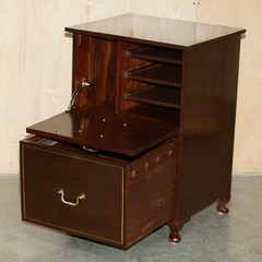 NAPOLEON ROSEWOOD & BRASS INLAID FILING CABINET WITH DROP FRONT SECRETAIRE SPACE
