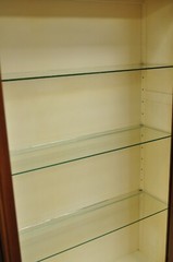 Vintage Baker Hollywood Regency Cherry Wood 2 Door Curio Cabinet Bookcase – Pair