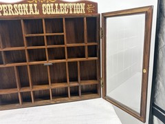 VTG Enesco Personal Collection Wooden Curio Cabinet Shadow Box 17″ SEE DESC