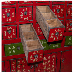 Antique Chinese Wooden 60 Drawer Apothecary Cabinet