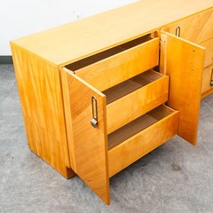 Mid Century Danish Modern Credenza Dresser Cabinet 6 Drawers Blonde Canadian Mcm