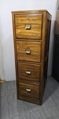 Vintage National Mt. Airy Solid Oak Wood 4-Drawer File Cabinet Mission Style