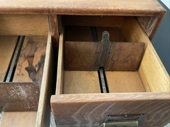 1910 Yawman Erbe 2 Drawer Industrial Card Catalog Index File Cabinet Tiger Oak