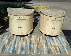 Vintage Drexel Heritage Demilune Console / Bar Cabinet – Louis XVI Neoclassical