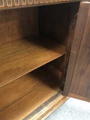 vintage Worm Wood Top Cabinet with 2 Doors & Fancy Work Front – 31″ tall