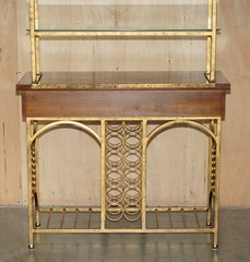 STUNNING AMERICAN MID CENTURY MODERN CIRCA 1960’S MAHOGANY & BRASS DRY BAR