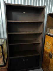 Vintage Glass Sliding Door Hutch / Display Cabinet