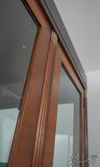 60050: Beveled Glass Door Yew Wood Door & Mahogany Display Cabinet