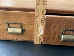 1910 Yawman Erbe 2 Drawer Industrial Card Catalog Index File Cabinet Tiger Oak