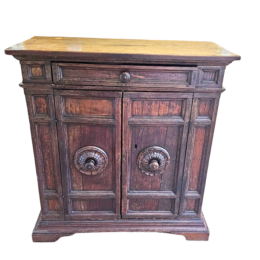 Antique 18th c Italian Tuscan Walnut 2 Door Cabinet