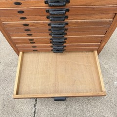Antique Oak Hamilton Printers Architect Flat File Map Cabinet w/ 24 Drawers