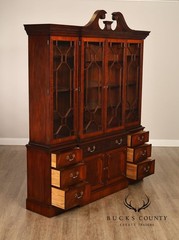 Henkel Harris Chippendale Style Mahogany China Cabinet Breakfront