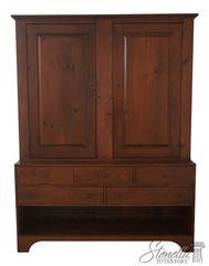 72231: SIMMS and THAYER Vintage Pine Linen Press Rustic Cupboard Cabinet