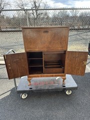 Vintage Mid-Century Modern Cherry Wood Bar Cabinet