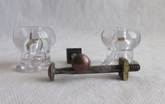Antique cabinet glass knobs 7/8″ x 7/8″ – Lot of 2 cupboard shutter drawer