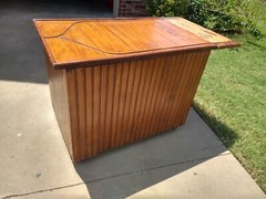 Antique Rolling Cabinet Table