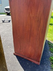 Antique Primitive Red Painted Step Back Cupboard Cabinet Kitchen Hutch Farmhouse