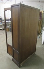 Vintage French Provincial Bookcase Cabinet with Wire Mesh Doors