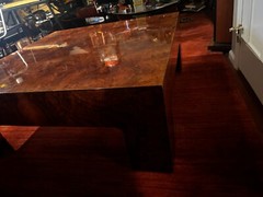 Vintage Mid Century Modern Burled Walnut Cocktail Coffee Table