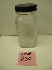 HOOSIER CABINET ORIGINAL SQUARE SPICE JAR LOT # 230
