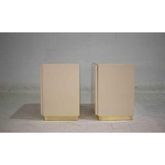 1980s Milo Baughman for Thayer Coggin Cream Lacquer Lighted Modular Bar or China