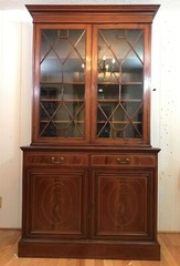 Stunning Edwardian Inlaid Bookcase by S and H Jewell London