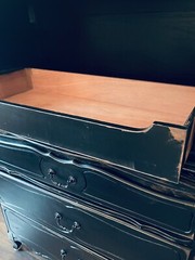 Vintage Painted Black Storage Cabinet Bar Cabinet