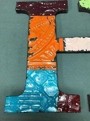 Decorative Salvaged Tin Ceiling 12″ Patchwork Mix Color Letter H Metal 352-25B