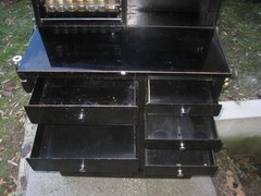 Antique Medical Podiatry Dental Metal Glass Cabinet w/ Bottles Electric Bosworth